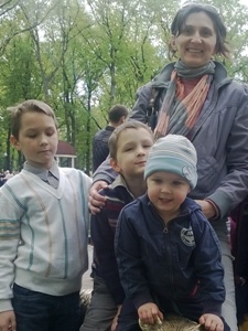 Olga with her children