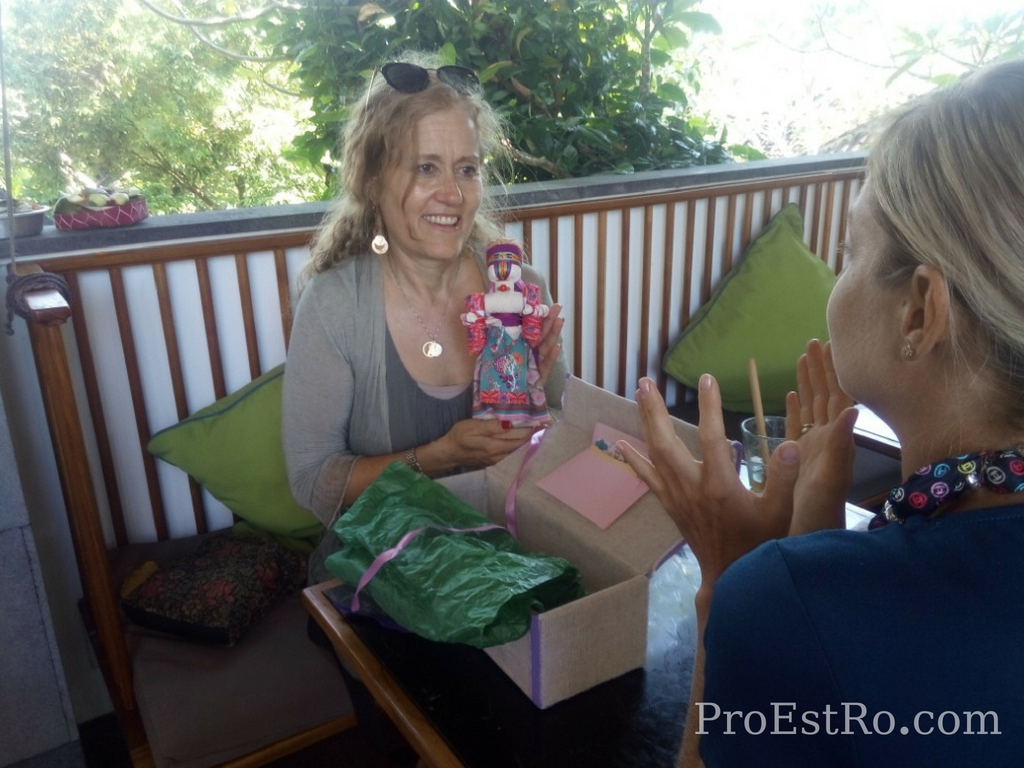 Svetlana reads about the Rag Guardian Doll to Debra