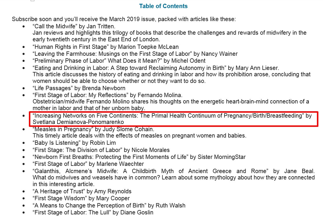 List of interesting articles, including Svetlanas'